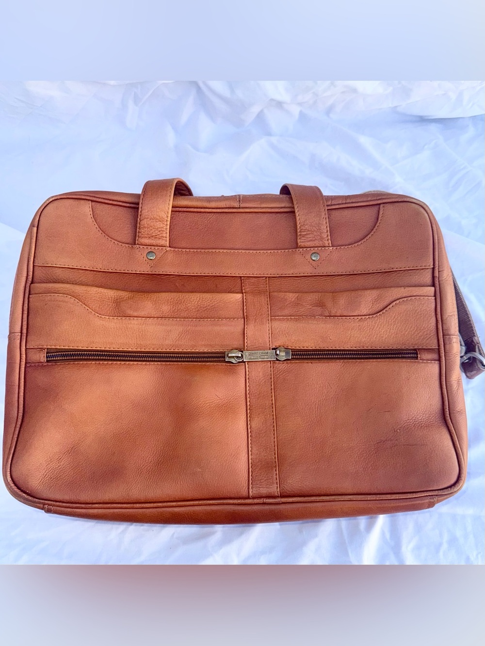 Claire Chase Top-Grain Leather Briefcase Laptop Bag